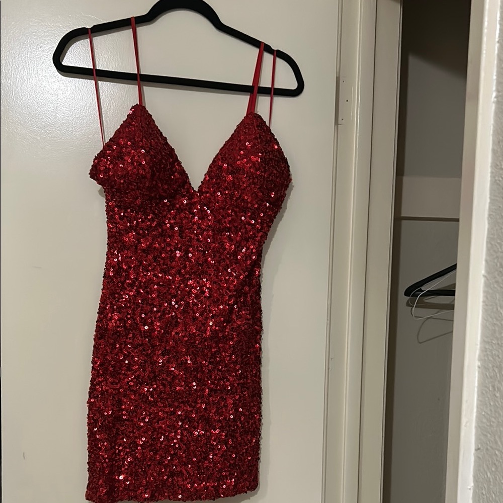 Elegant Red Sequin Dress